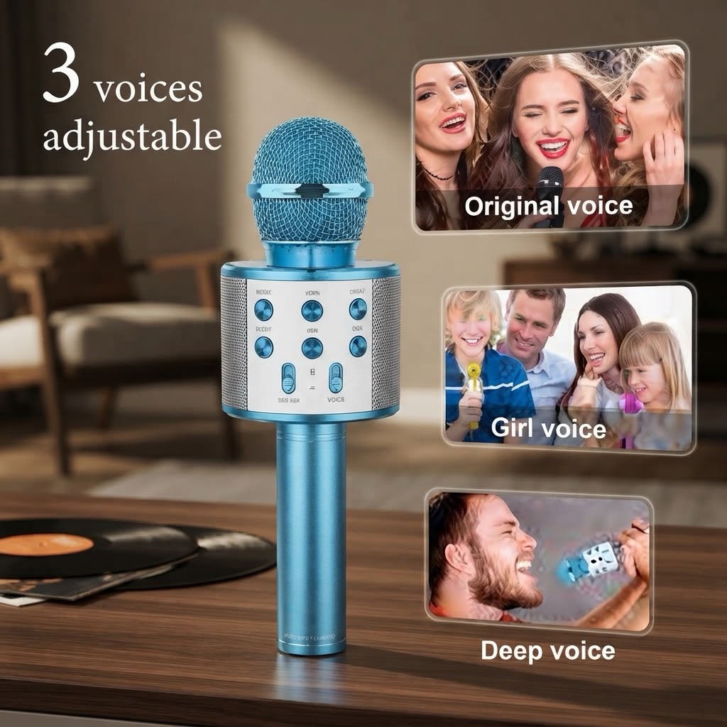 Kids Microphone For Singing, Wireless Bluetooth Karaoke Microphone & Speaker