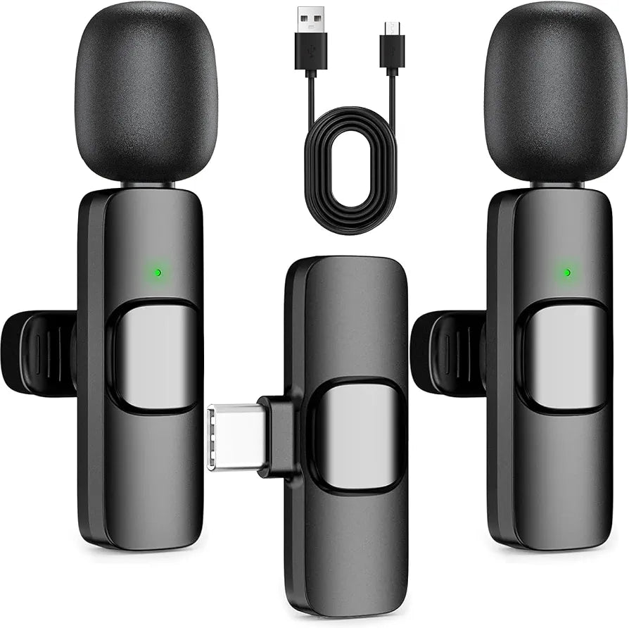 K11 Dual Wireless Lavalier Microphone for iPhone & Android – Dual Clip-On Bluetooth Mic, 2-Person Wireless Microphone with Reverb, Noise Reduction, Clear Sound for TikTok, YouTube, Vlogging, Podcast & Interviews