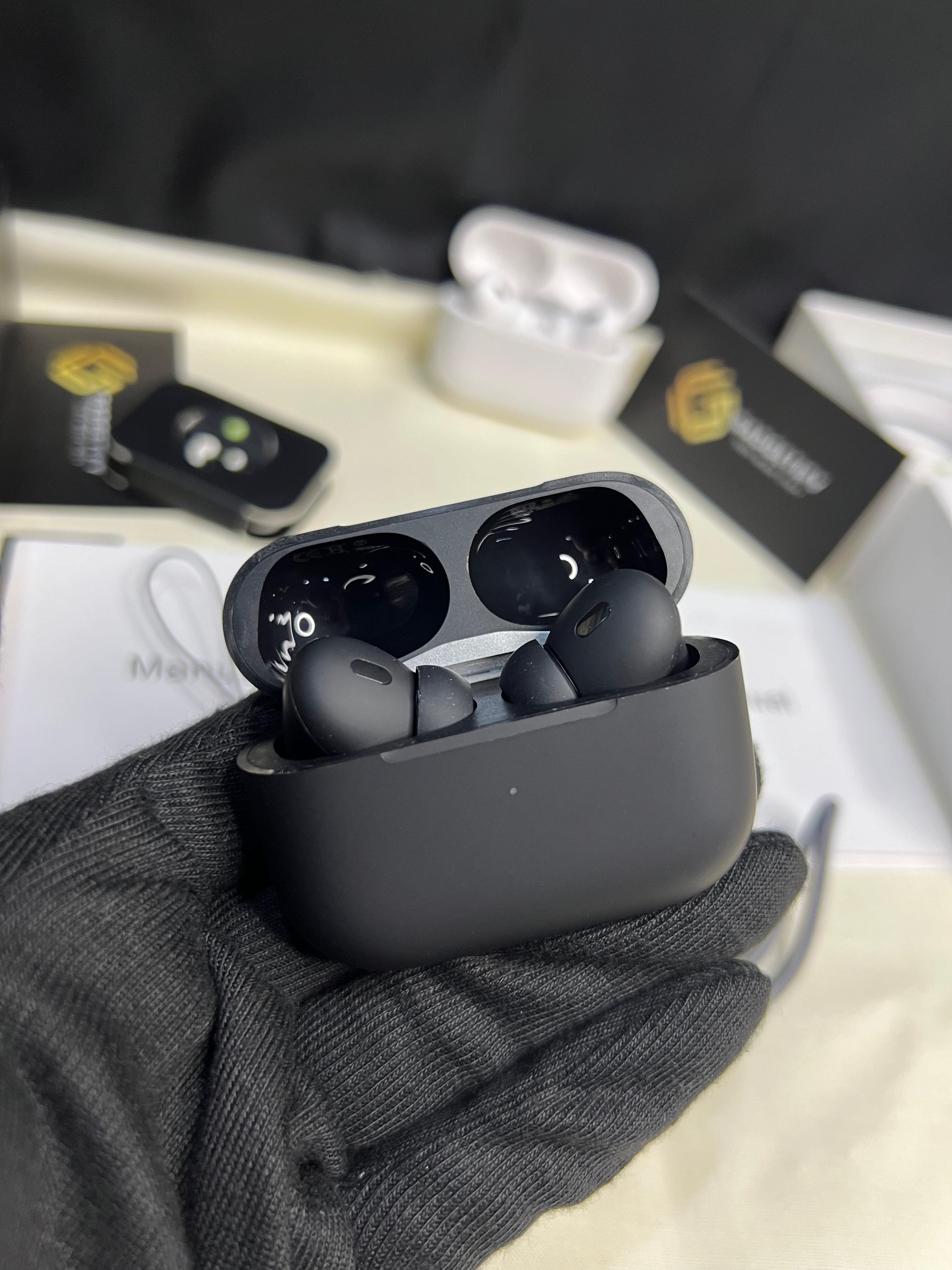 Premium Black AirPods – Wireless Bluetooth Earbuds with Smart Touch, Powerful Bass & Stylish .