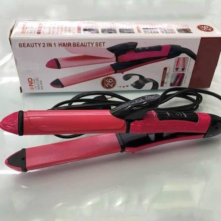 2in1 Nova Hair straightener & Curler | 2-in-1 Dual-Use Styling Tool with Quick Heat-Up Technology, Ceramic Plates for Smooth Straightening