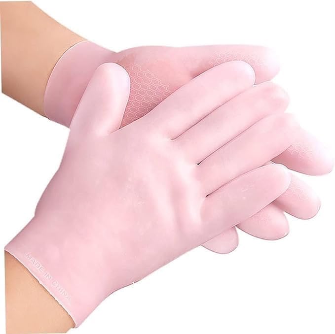 1 Pair Silicon Gel Gloves | Soft Silicone Manicure Gloves For Hand Care | Winter Product (1 Pair)