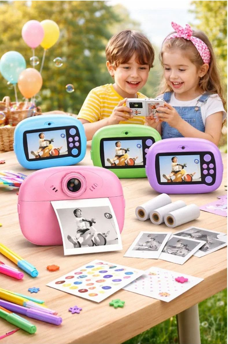 Kids DIY Instant Digital Camera With Photo Printing (Random Color)