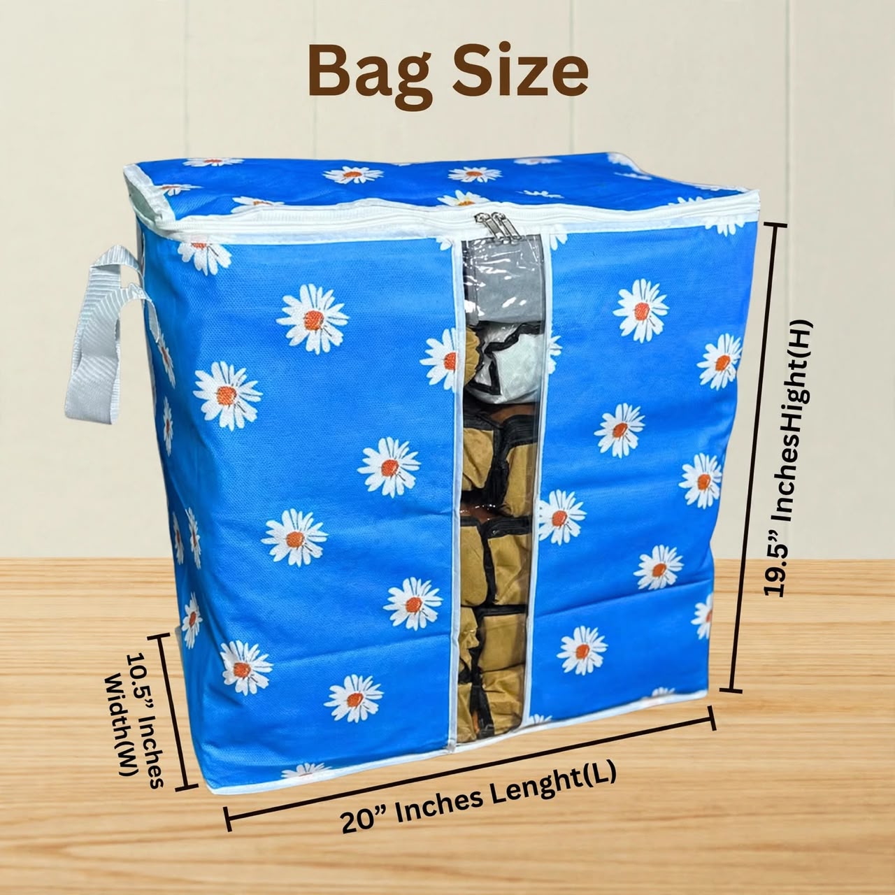 Durable Non-Woven Storage Organizer – Floral Design -