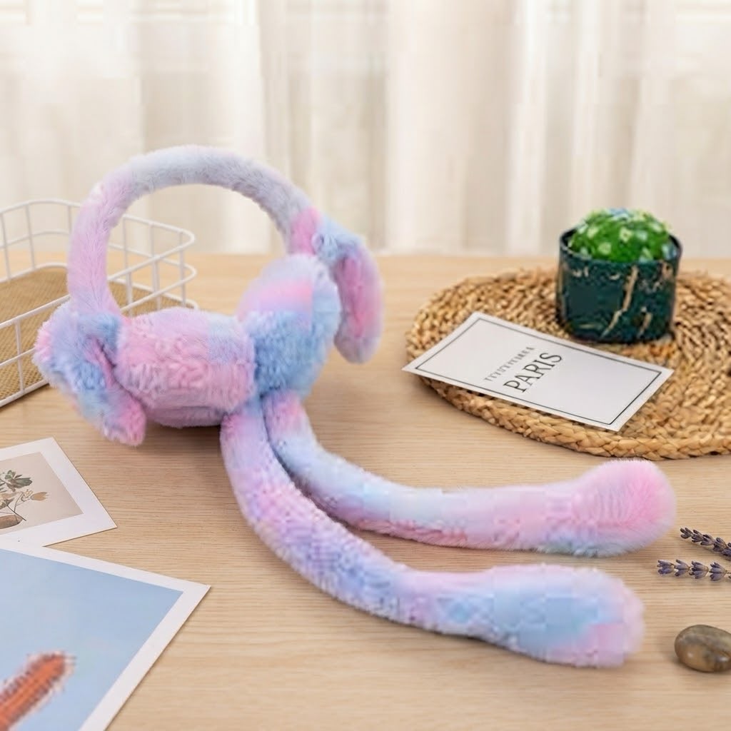 Soft Plush Bunny Ear Design Winter Earmuffs