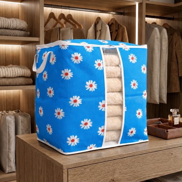 Durable Non-Woven Storage Organizer – Floral Design -
