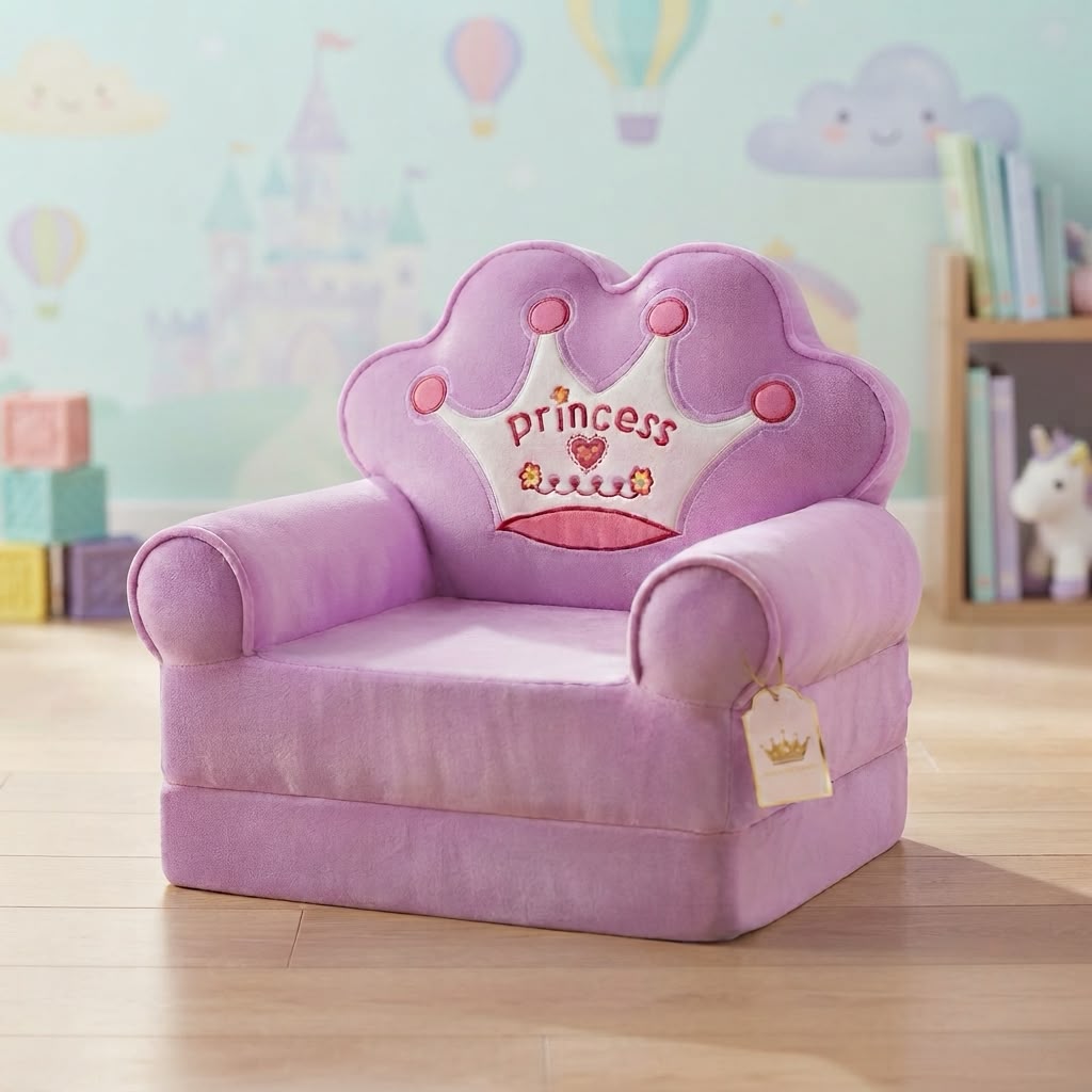 Kids Princess Foldable Sofa Chair Comfortable Cartoon Seating Chair For Children