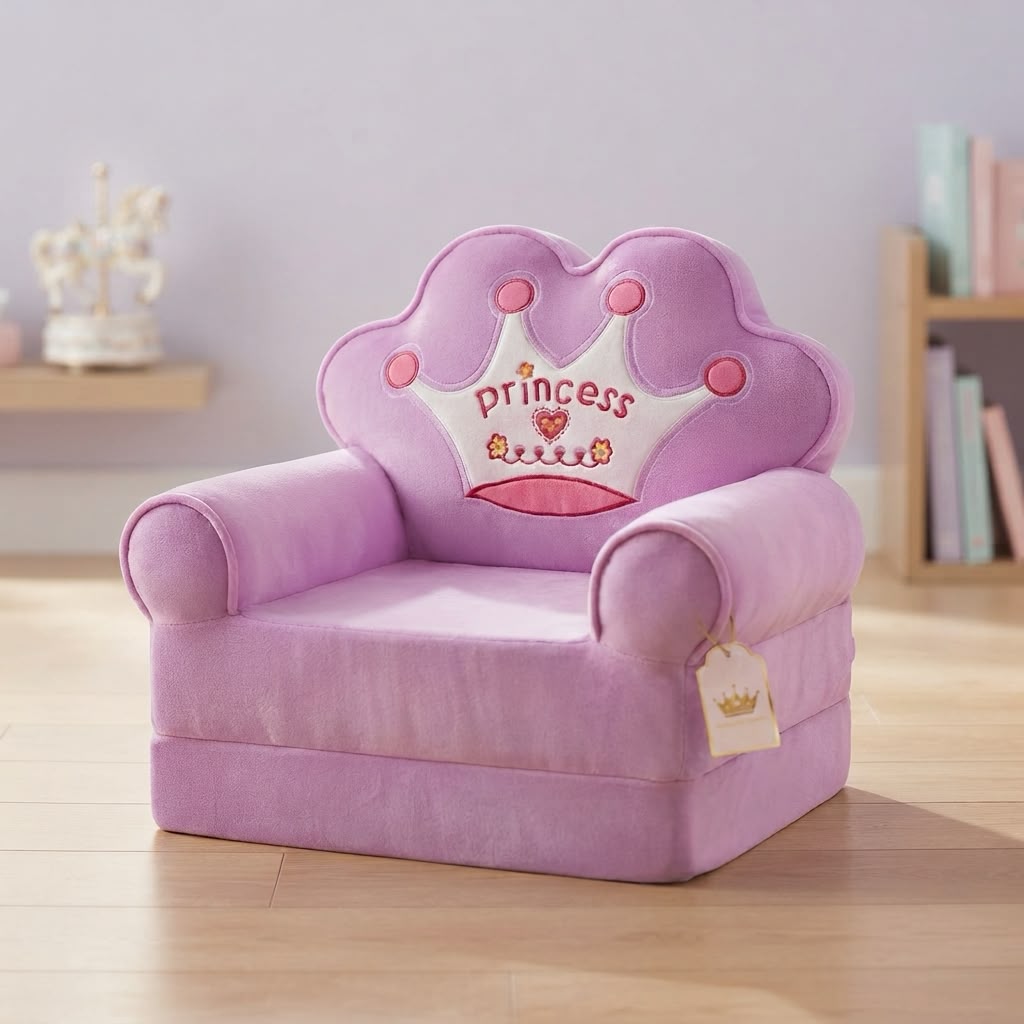 Kids Princess Foldable Sofa Chair Comfortable Cartoon Seating Chair For Children
