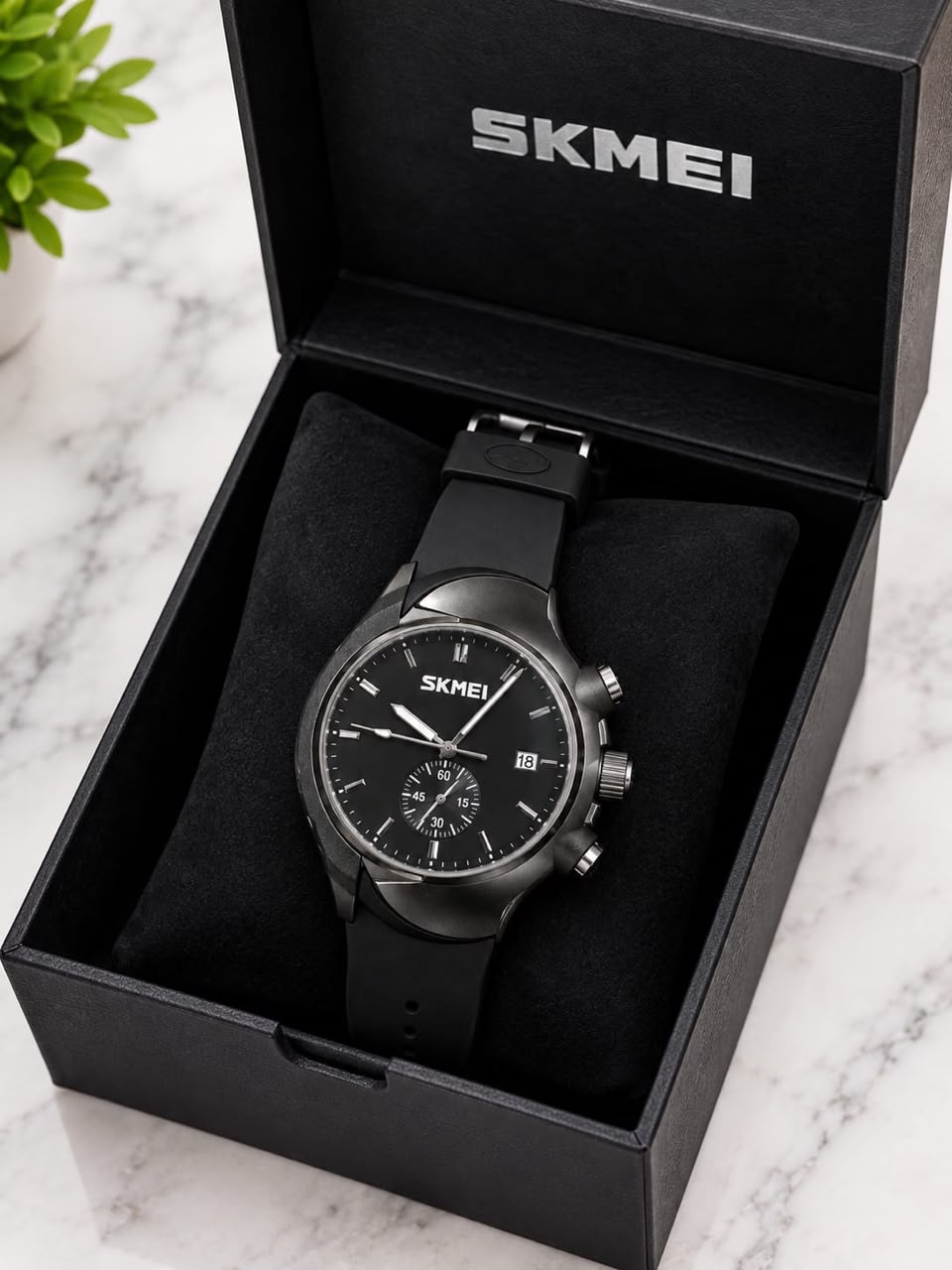 SKMEI Men’s Watch With Box– Stylish & Durable Waterproof Wristwatch Watches